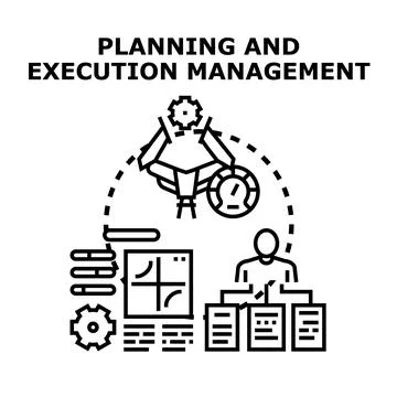 Planning and execution management concept for business development Stock Illustration