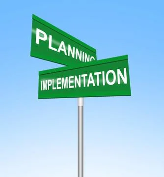 Planning and Implementation Road Signs Stock Illustration