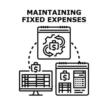 Planning and managing fixed recurring expenses Stock Illustration