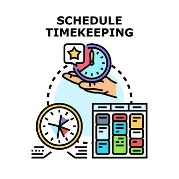 Planning and managing tasks with schedule timekeeping concept Stock Illustration