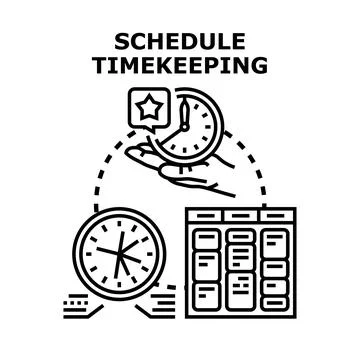 Planning and managing tasks with schedule timekeeping concept Stock Illustration