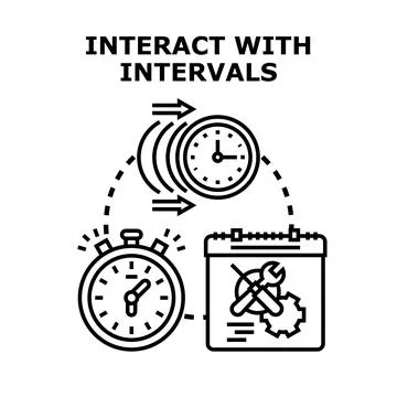 Planning and managing time intervals concept Stock Illustration