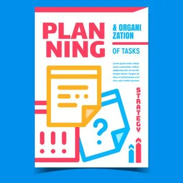 Planning And Organization Tasks Banner Vector 库存插图