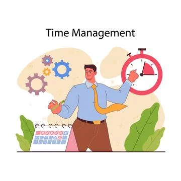Planning and organization of tasks. Character planning or checking Stock Illustration
