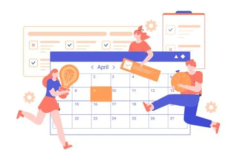 Planning and organization of teamwork. イラスト素材