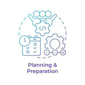 Planning and preparation blue gradient concept icon Stock Illustration