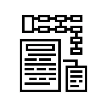 Planning and reporting line icon vector illustration Illustrazione stock