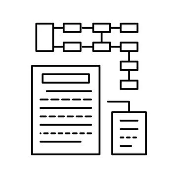 Planning and reporting line icon vector illustration Illustrazione stock