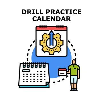 Planning and scheduling drill practice calendar Stock Illustration