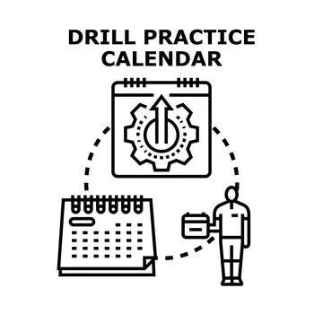 Planning and scheduling drill practice calendar Stock-Illustration
