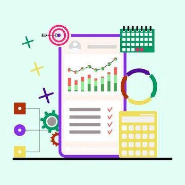 Planning and scheduling online, application for task or to do list Stock Illustration