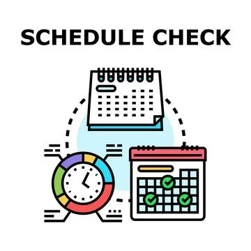 Planning and scheduling tasks for time management concept Illustrazione stock