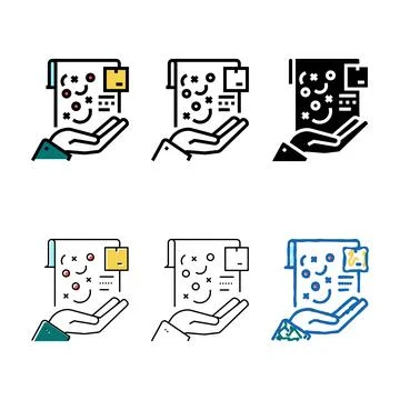 Planning and strategy of supply minimal color icon vector Stock Illustration