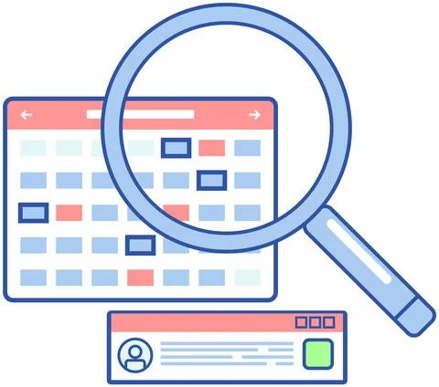 Planning and time management program design. Scheduling app and user profile Illustration