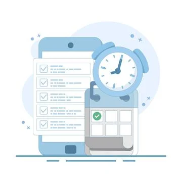 Planning App Concept. Calendar, schedule, appointment. Business Task Management. Stockillustratie