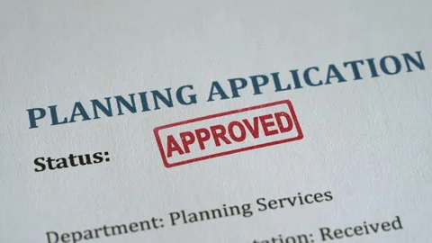 Planning Application Approved Stamp Coming Down on Form Stock Footage 341130842