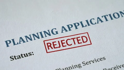 Planning Application Rejected Stamp Coming Down on Form Stock Footage 341132258