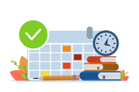 Planning, appointments, time management. Vector illustration. Stock Illustration