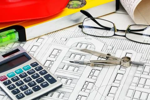 Planning of architectural structures Stock Photos