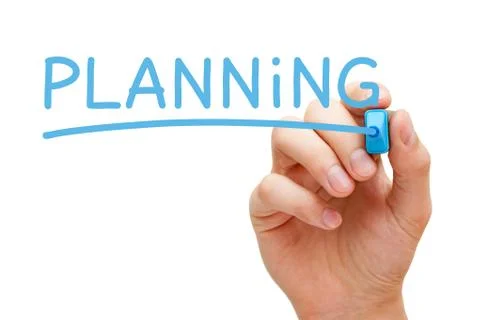 Planning blue marker Stock Illustration