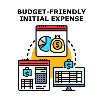 Planning budget friendly initial expense with financial management tools 스톡 일러스트