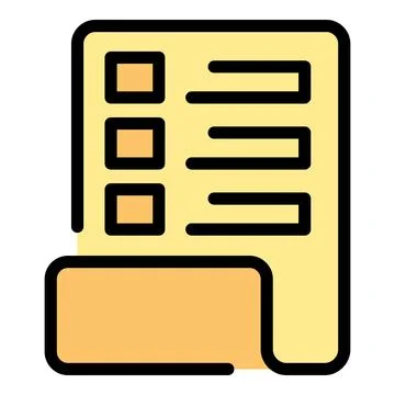 Planning checklist with checkboxes and folder tab representing organization.. Illustrazione stock