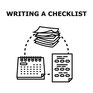Planning checklist creating process workflow concept outline Stockillustratie