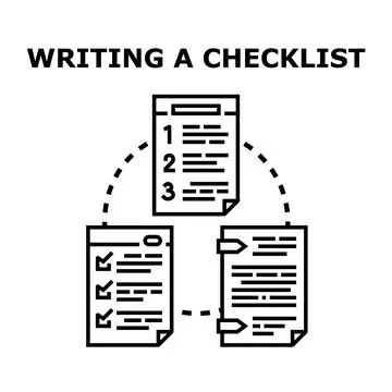 Planning checklist creating process workflow concept Stock Illustration