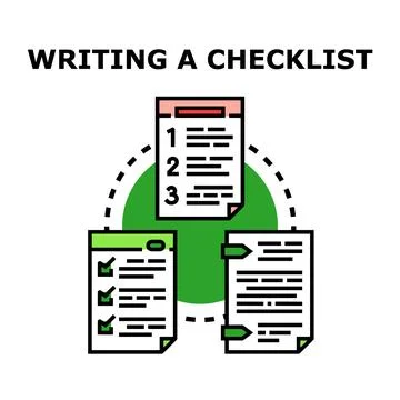 Planning checklist creating process workflow concept Stock Illustration