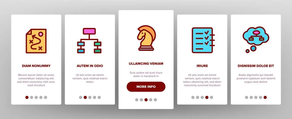 Planning Color Elements Vector Onboarding Illustrazione stock
