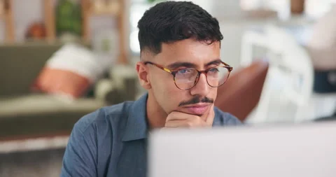 Planning, computer and businessman in office with research for software Stock Footage 329394574