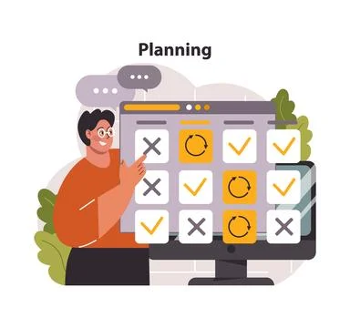 Planning concept. Flat vector illustration Illustrazione stock