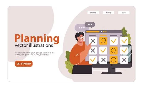 Planning concept. Flat vector illustration Illustrazione stock
