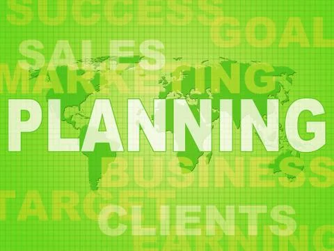 Planning concept icon means preparation and organisation of a pr Illustrazione stock