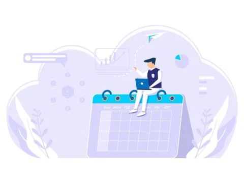 Planning concept. time schedule by filling in the time schedule. vector illus Stock Illustration