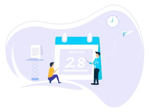 Planning concept. time schedule by showing the time schedule. vector illustra Stock Illustration