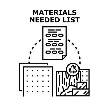 Planning construction materials list and recycling resources イラスト素材