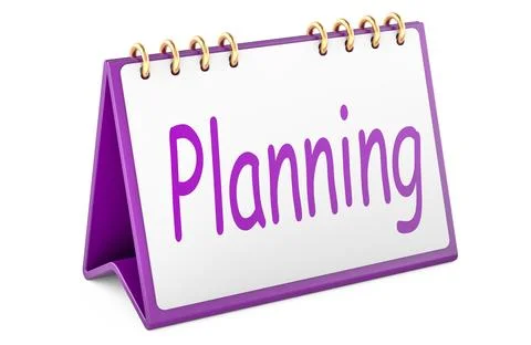 Planning, desk planner calendar. 3D rendering Stock Illustration