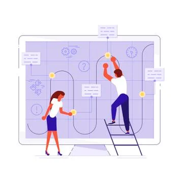 Planning development of ideas concept Stock Illustration