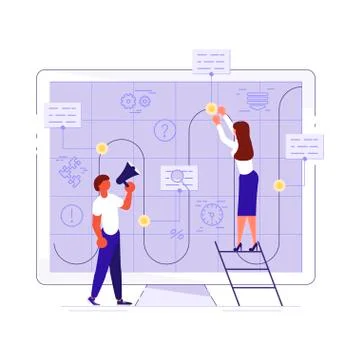 Planning development of ideas concept Illustrazione stock