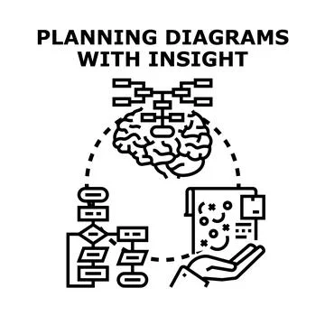 Planning diagrams with insight concept visualization 스톡 일러스트
