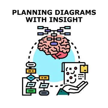 Planning diagrams with insight concept visualization Stock Illustration