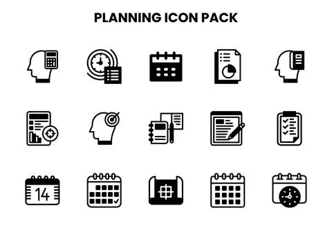 Planning DuoTone Graphics Icons Pack Illustrazione stock
