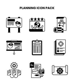Planning DuoTone Icons Pack 스톡 일러스트