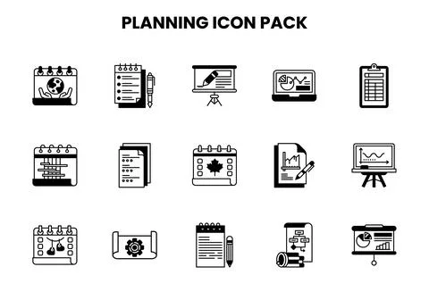 Planning DuoTone Icons Pack Ilustração Stock