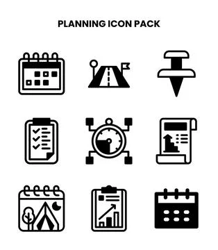 Planning DuoTone Vector Icons Pack Stock Illustration