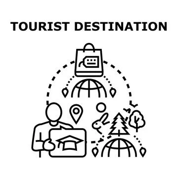Planning educational travel and exploring global tourist destinations Stock Illustration