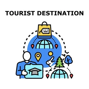 Planning educational travel and exploring global tourist destinations Stock Illustration