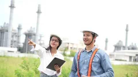 Planning engineering and project leader working and check Plans at Industrial 動画素材 279505142