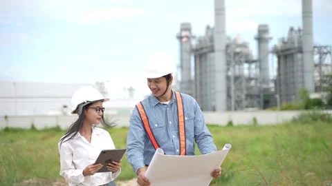 Planning engineering and project leader working and check Plans at Industrial 動画素材 279505148